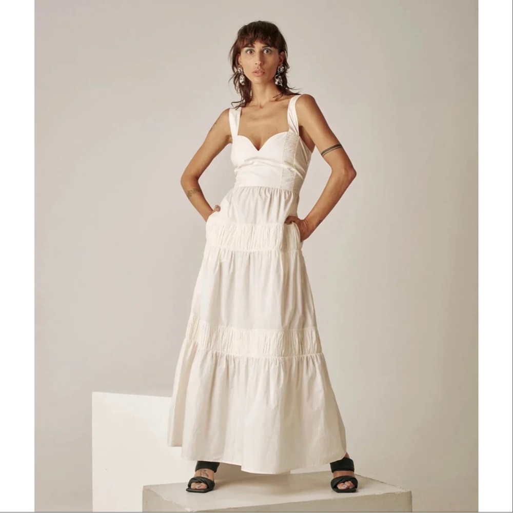 Carolina K Kuna Maxi Dress White Gardenia Size XS
